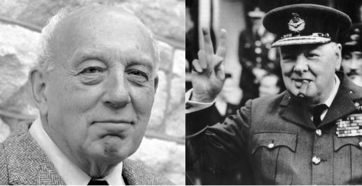 John Lukacs on left - Winston Churchill on right